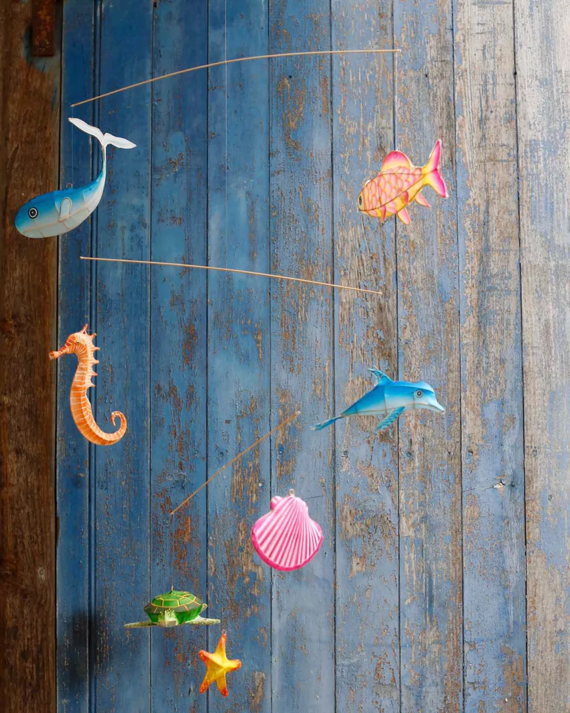 Hangmobiel Zeedieren van Bamboe en Zijde Petit Pan